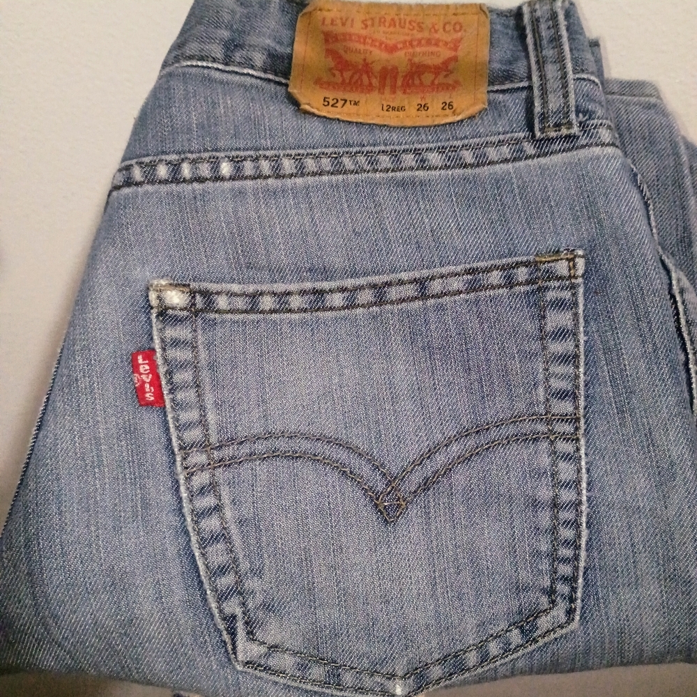 Levi's Light Blue 527  Boot Cut Jeans Boys 12 Reg